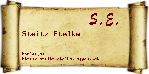 Steitz Etelka névjegykártya